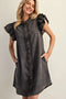 Snow Washed Button Down Mini Dress