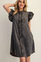 Snow Washed Button Down Mini Dress