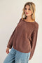 Dropped Shoulder Waffle Knit Sweater