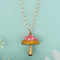 Fantasy Forest Pink Mushroom Necklace
