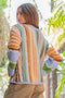 Multicolor Boho Style Button Front Sweater