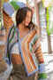 Multicolor Boho Style Button Front Sweater