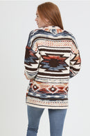 Aztec Chunky Knit Cardigan Sweater