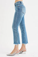 High Rise-Crop Straight-Slim Jeans