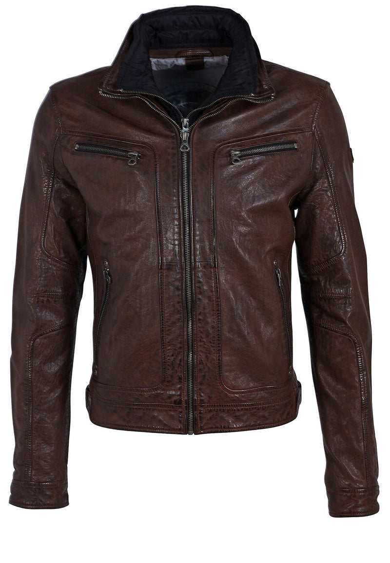 Bain CF Leather Jacket, Dark Wood