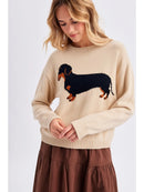Dachshund Dog Graphic Knit Sweater
