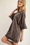 Mineral Washed Half Sleeve Sweatshirt Dress