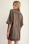Mineral Washed Half Sleeve Sweatshirt Dress