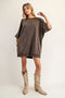 Mineral Washed Half Sleeve Sweatshirt Dress