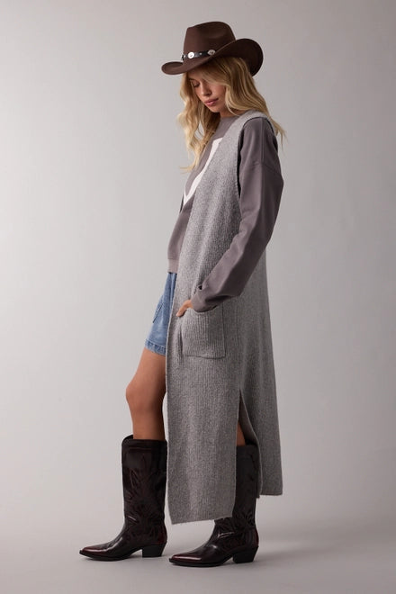 Long Sweater Vest Cardigan