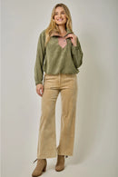 Corduroy Double Collared Pullover Jacket