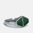 Duo Green Triangle Ring