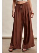 Pleated Waist Wide Leg Pants