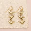Flock of Birds Gold Linear Earrings