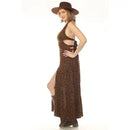 Leaf Print Tie Back Maki Dress