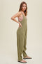 Ribbed Knit Jumpsuit w/ Pockets - Olive