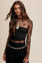 Sheer Lace Long-Sleeve Top