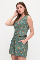 Wildflower Meadow Print V-Neck Vest