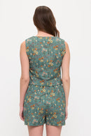 Wildflower Meadow Print V-Neck Vest