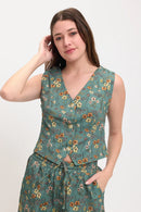 Wildflower Meadow Print V-Neck Vest