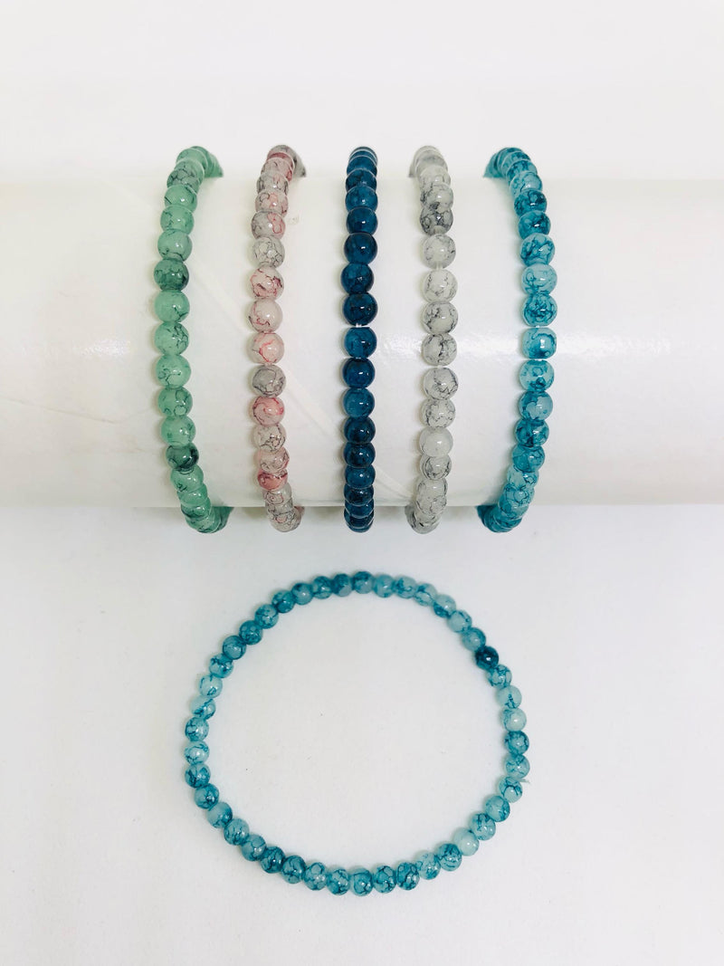 Colored Glass Bead Bracelet