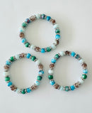 Glass Beads and Rhinestones Stretchable Bracelet