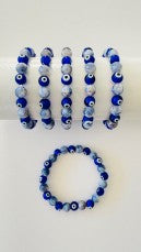 Glass Evil Eye and Blue-White Bracelet