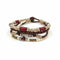 Aadi Bracelet – Twine, Mixed Beads, Brown Leather