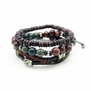 Aadi Mens Bracelet – Green and Brown Leather Hues