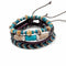 Aadi Mens Bracelet – Turquoise and blue dark woven leather