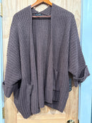 Roll Up Long Sleeve Knit Cardigan with Pockets