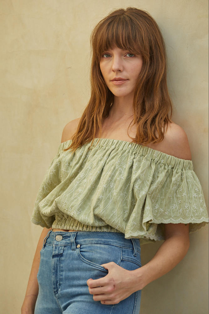 Fairy Fields Top-Dusty Sage