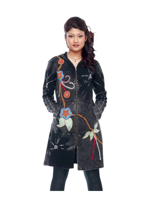 Black Emb Long Jacket