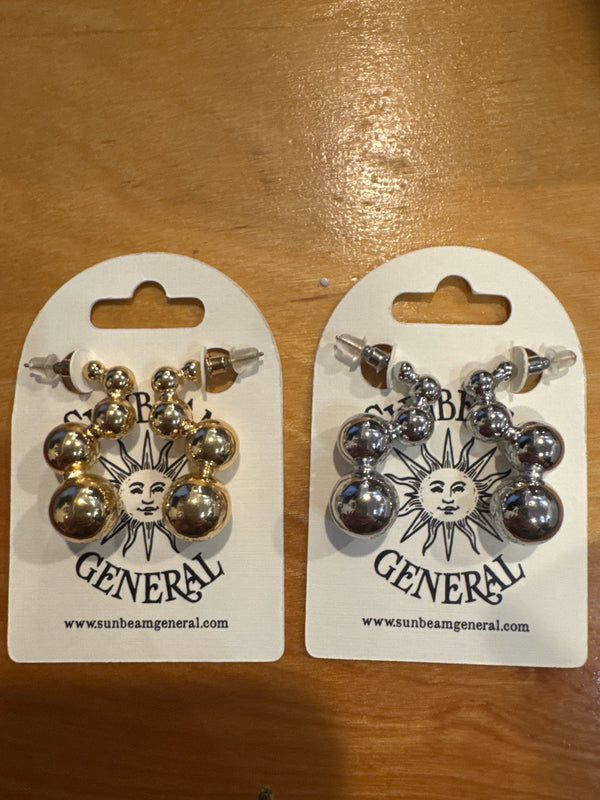Metal Bauble Ball Earrings
