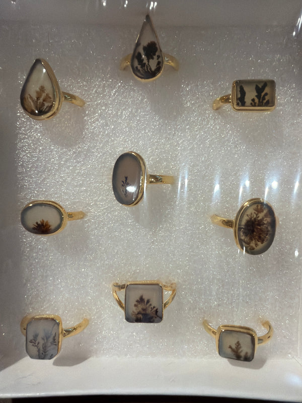 Scenic Dendritic Agate 18k Gold Vermeil Sterling Silver