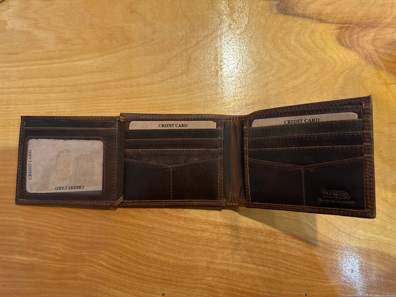 Bifold Leather Wallet with Side flap