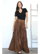 Wide Leg Smocked Waist Tiered Pants