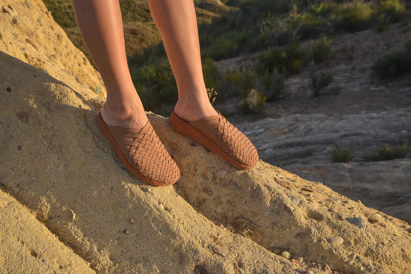 Colony Suede Vegan Mule-Walnut