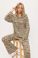 COLORFUL CHIRPY BIRDS PRINT TUNIC HOODIE