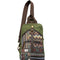 Canvas & Leather Trim Crossbody Green Sling Bag