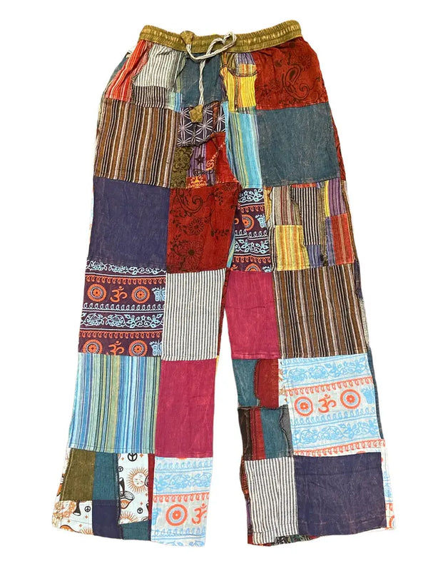 Cotton Patchwork Multi Block Print Palazzo Pant