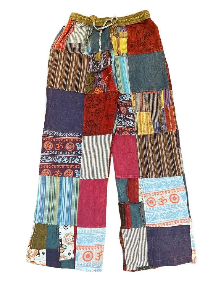 Cotton Patchwork Multi Block Print Palazzo Pant