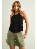 Crochet Knit Halter Neck Top