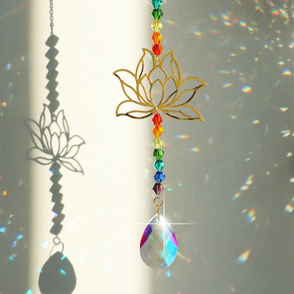 Lotus Chakra Crystal Hanging Sun Catcher