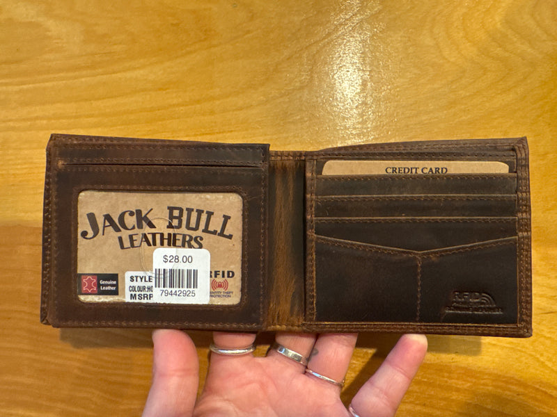 Bifold Leather Wallet with Side flap