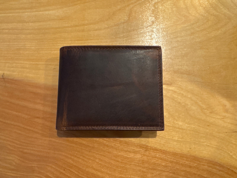 Bifold Leather Wallet with Side flap