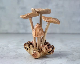 Wooden Mushroom Large 3 Flat 1 Cap Head