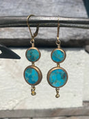 Double Round Fairy Pillow Gold Earrings