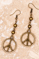 Peace Earrings in Bronze