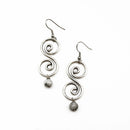 Banjara Antique Silver and Amethyst Earrings